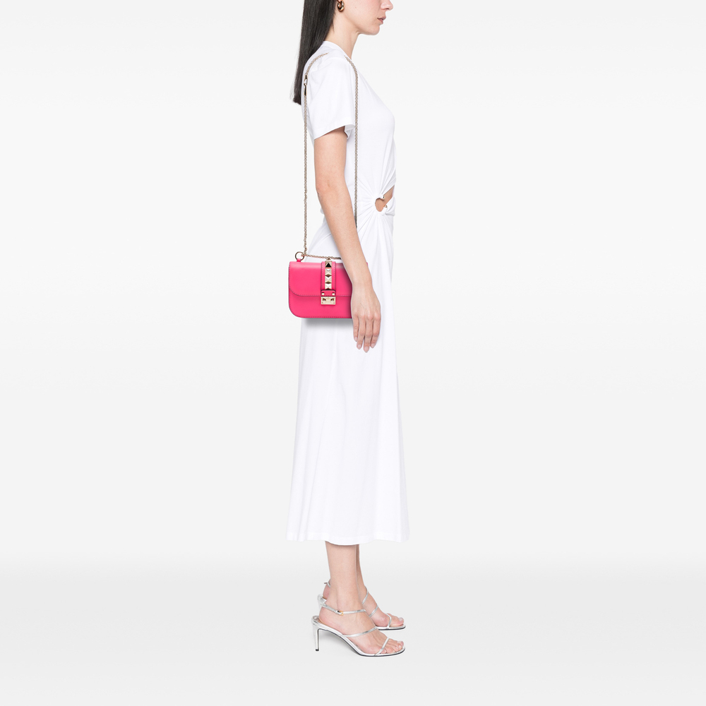 Pre-Loved Valentino Small Rockstud Glam Lock Crossbody - Picture 7 of 8